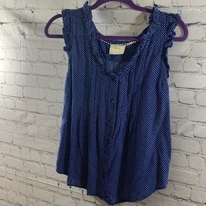 Blue and white polka dot Maeve by Anthropologie top